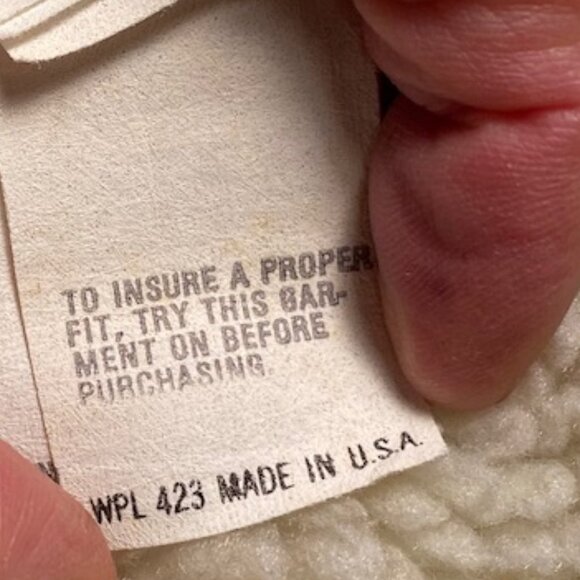 Vintage Levi's WPL 423 "Made in USA" pile-lined, Made in USA, Men's Size 44 (LG) - Picture 10 of 14